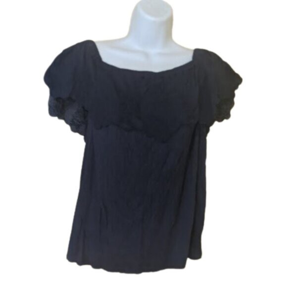 PETER NYGARD Dark Blue Top Size Medium Petite NEW NWT - Picture 1 of 4